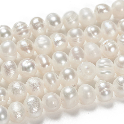 Grado de hebras de perlas de agua dulce cultivadas naturales, pulido, patata, color natural