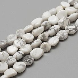 Natural Howlite Beads Strands, Oval