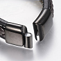 Bracelets cordon cuir tressé, avec 304 fermoirs magnétiques en acier inoxydable