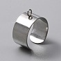 Stainless Steel Open Cuff Finger Ring Components, Loop Ring Base