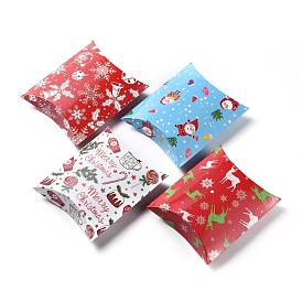 Christmas Gift Card Pillow Boxes, for Holiday Gift Giving, Candy Boxes, Xmas Craft Party Favors