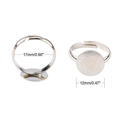 Bases del anillo del cojín de latón, sin plomo y el cadmio y níquel, ajustable, 17 mm