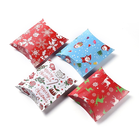 Boîtes d'oreiller de carte-cadeau de Noël, pour offrir des cadeaux de vacances, boîtes de bonbons, cadeaux de Noël artisanat