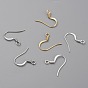 Brass Earring Hooks, Ear Wire, with Horizontal Loop