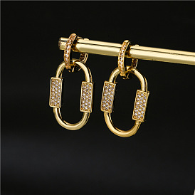 Bold and Fashionable 18K Gold Plated Copper Statement Earrings for Women
