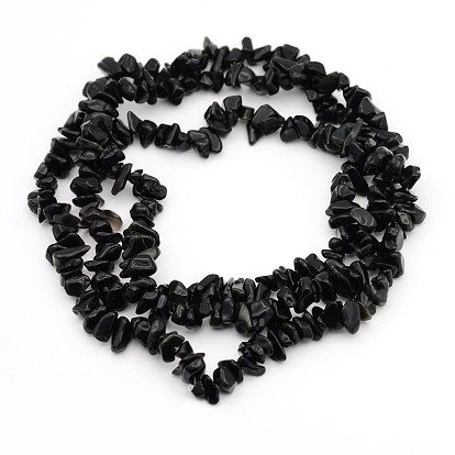 Obsidienne naturelle perles brins, teint, puce
