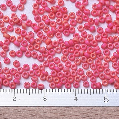 MIYUKI Round Rocailles Beads, Japanese Seed Beads, Matte Opaque Colours AB