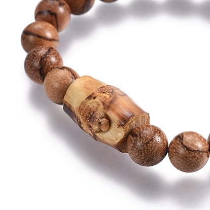 Мужские деревянные бусы стрейч браслеты, с натуральными бусинами бодхи