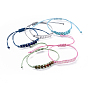 Adjustable Gemstone Braided Bead Bracelets, with Eco-Friendly Korean Waxed Polyester Cord, Faceted