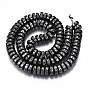 Electroplated Natural Lava Rock Beads Strands, Heishi Beads, Flat Round/Disc, Bumpy