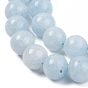 Natural White Jade Beads Strands, Dyed, Round