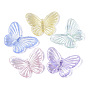 Colgantes de acrílico transparentes, color de ab chapado, mariposa