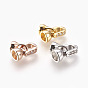 Brass Micro Pave Cubic Zirconia Fold Over Clasps