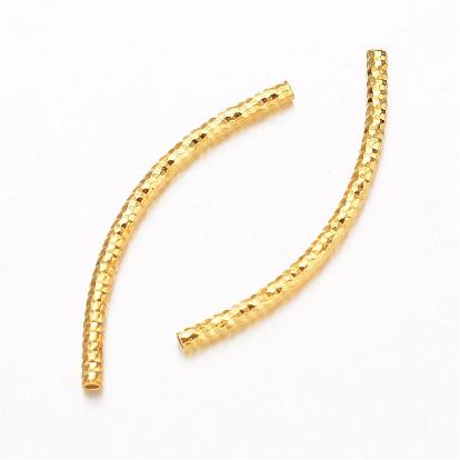 Curved Brass Tube Beads, 34x2mm, Hole: 1mm