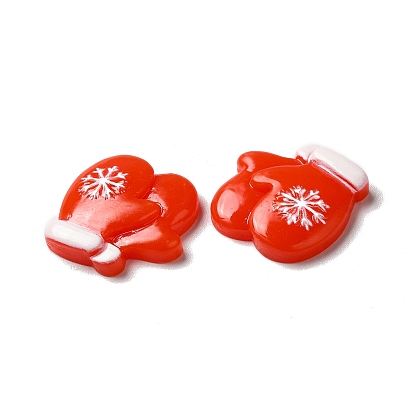 Christmas Opaque Resin Cabochons, Christmas Gloves