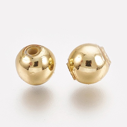 ABS Plastic Beads, Eco-Friendly Electroplated Beads, Round