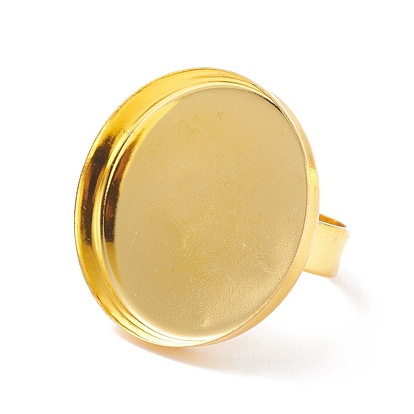 Tiges à anneau en laiton , accessoires compopsants tamon pour bagues, pour la fabrication de bijoux, réglable, ronde, 17mm, Plateau: 25 mm