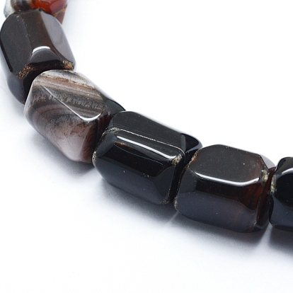 Brins de perles d'onyx noir naturel, teints et chauffée, colonne