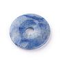 Dyed Natural Brazil Blue Aventurine Pendants, Donut/Pi Disc