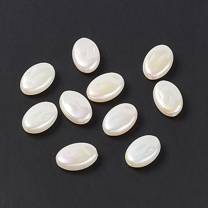 Opaque Acrylic Beads, Imitation Pearl, AB Color, Oval
