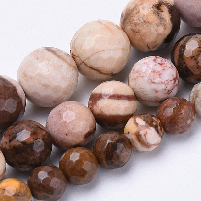 Naturelles zèbre jaspe perles brins, facette, ronde