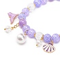 Bracelet extensible en perles de quartz synthétique craquelé et de jade jaune naturel, bracelet à breloques en alliage et perles d'imitation pour femme