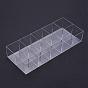 10 Compartments Rectangle Plastic Bead Storage Containers, No Caps, 12.8x31.6x5.8cm