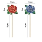 DIY Rose Plant Stake Diamond Painting Kits, including Plastic Board, Resin Rhinestones and Wooden Stick