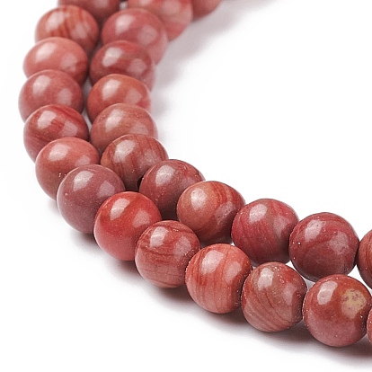 Natural Silver Line Jasper Beads Strands, Dyed & Heated, Round