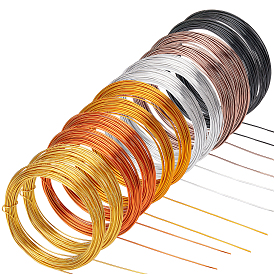 PandaHall Elite 12 Rolls 6 Colors Aluminum Craft Wire, for Beading Jewelry Craft Making