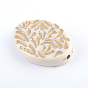 Oval Plating Acrylic Beads, Golden Metal Enlaced, 28x20x5.5mm, Hole: 1.5mm, about 203pcs/500g