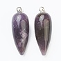 Gemstone Pointed Pendants, with Platinum Brass Findings, Bullet