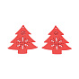 Christmas Theme Spray Painted Wood Big Pendants, Christmas Tree Charm with Hollow Snowflake