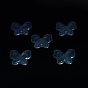 UV Plating Luminous Transparent Acrylic Beads, Glow in The Dark, Butterfly