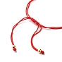 Bracelet breloque croix et plat rond strass, bracelet ajustable en perles tressées, bijoux de protection porte-bonheur pour elle, rouge