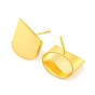 Rack Plating Brass Rectangle Stud Earrings, Long-Lasting Plated, Lead Free & Cadmium Free