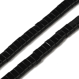 Natural Black Onyx Beads Strands, 2-Hole, Rectangle