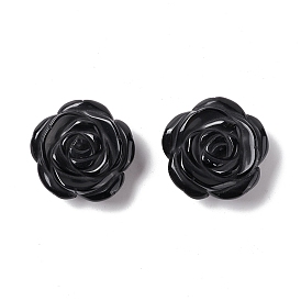 Natural Obsidian Beads, Top Drilled, Flower