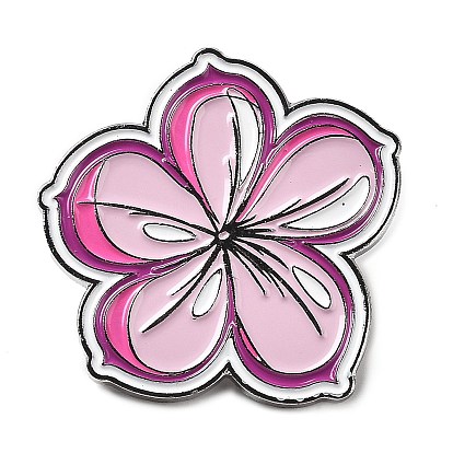 Эмалированная булавка розовой серии, платиновая брошь из цинкового сплава для женщин, бабочка/цветок/вишня