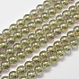 Electroplated Synthetic Quartz Bead Strands, Round, Full Rainbow Plated