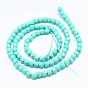 Synthetic Turquoise Bead Strands, Dyed, Faceted, Round