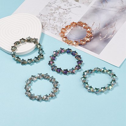 Bracelet extensible en perles d'étoile de verre pour femme