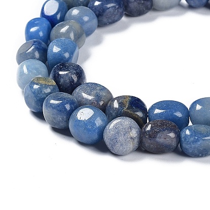 Naturelles bleu perles aventurine brins, pépites en pierre roulée