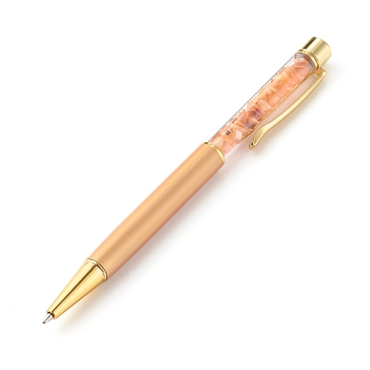 Creative Empty Tube Ballpoint Pens, with Natural Freshwater Shell Beads
