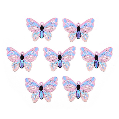 Филигранные подвески из нержавеющей стали, окрашенные 430 аэрозольной краской, очарование бабочки