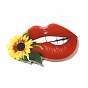 Acrylic Pendants, Lip with Sunflower Charms