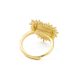 Регулируемое кольцо с печаткой в форме сердца из эмали, украшения из латуни для женщин, без свинца и без кадмия