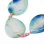 Natural Banded Agate/Striped Agate Beads Strands, Dyed & Heated, Teardrop