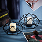 PANDAHALL ELITE 2Pcs 2 Style Iron Hollow Candle Holder, Perfect Home Party Decoration, Polygon
