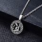 Stainless Steel Pendants, Stainless Steel Color, Flat Round with Constellation Charm